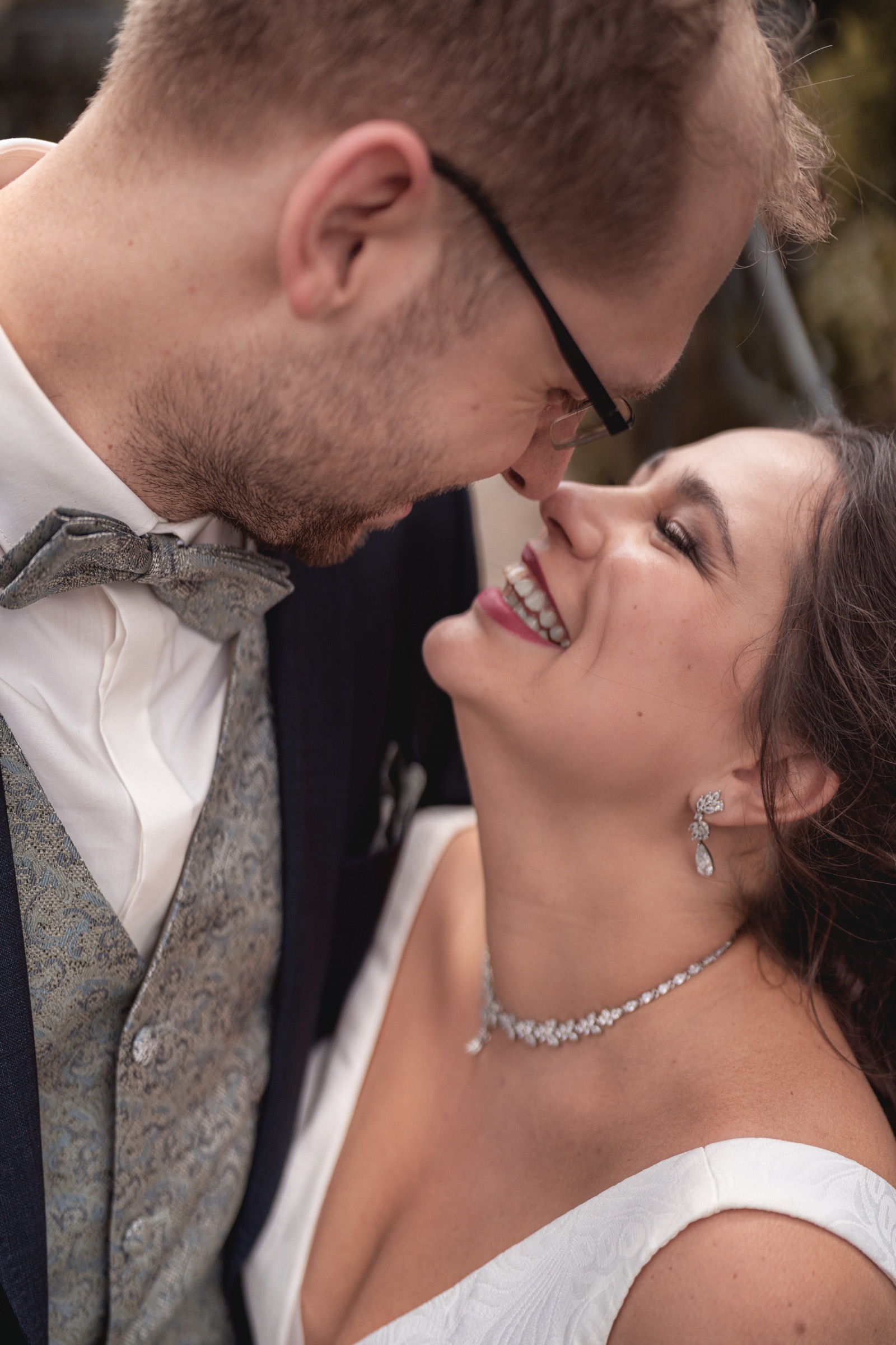 Stirn an Stirn Nahaufnahme